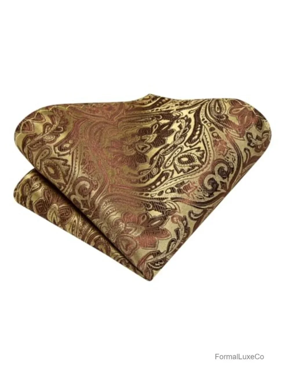 Silk Ascot Tie Set with Pocket Square Cufflinks and Lapel Pin for Wedding